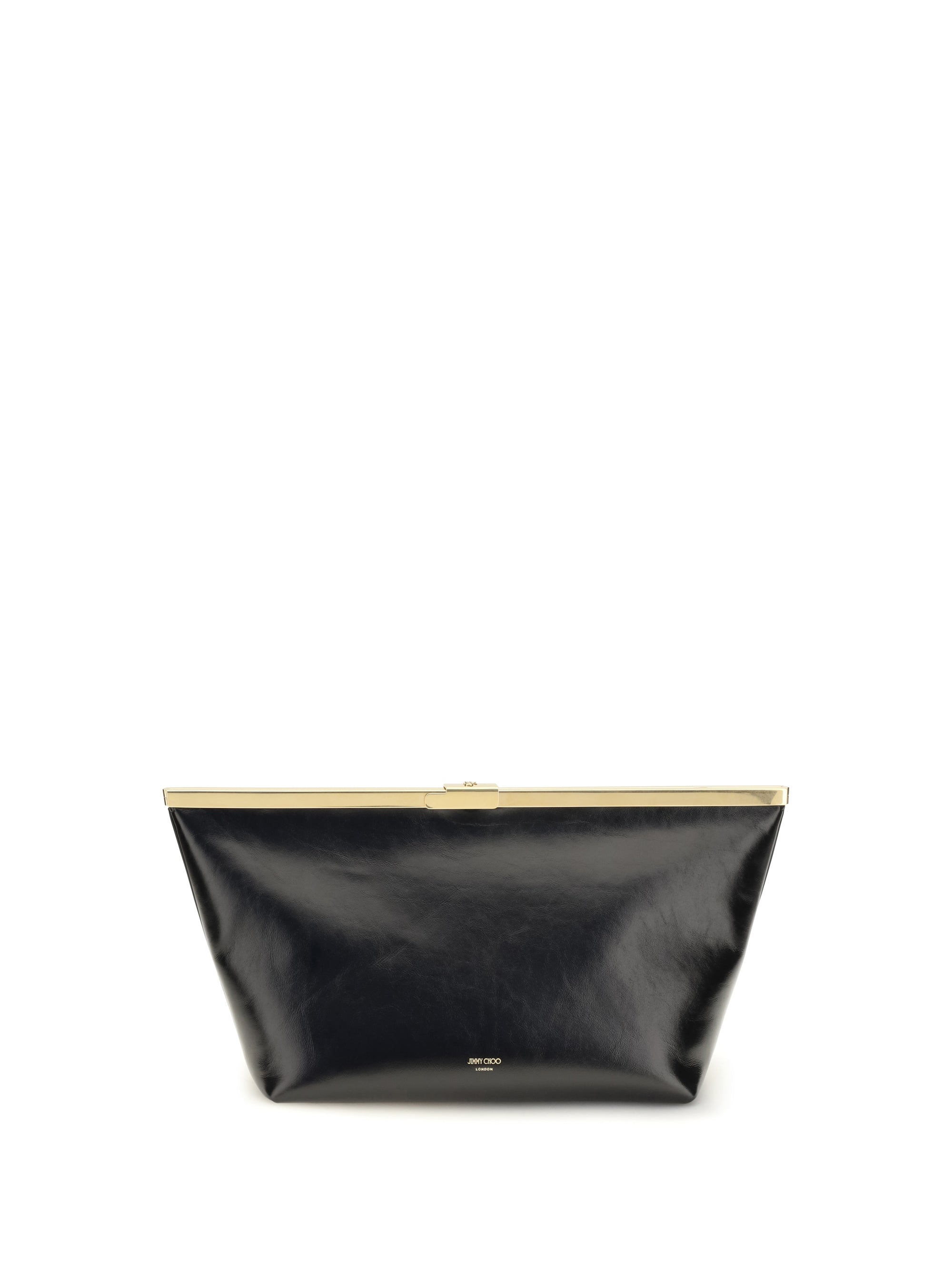 large ganache biker leather clutch