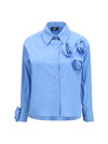 shirt with appliqué roses