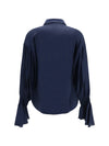 silk-blend shirt with bell sleeves