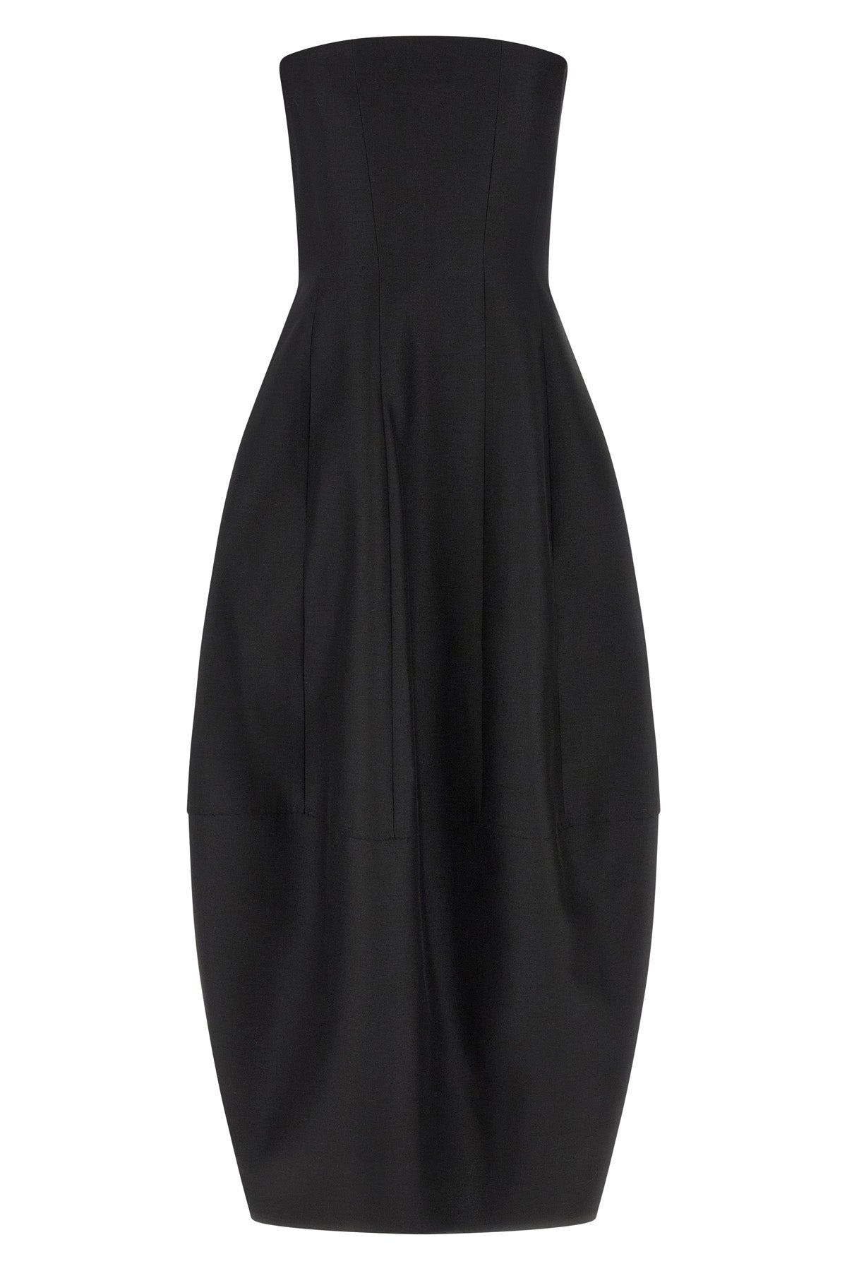 the long khaite stela dress defines a new architectural proportion through its
