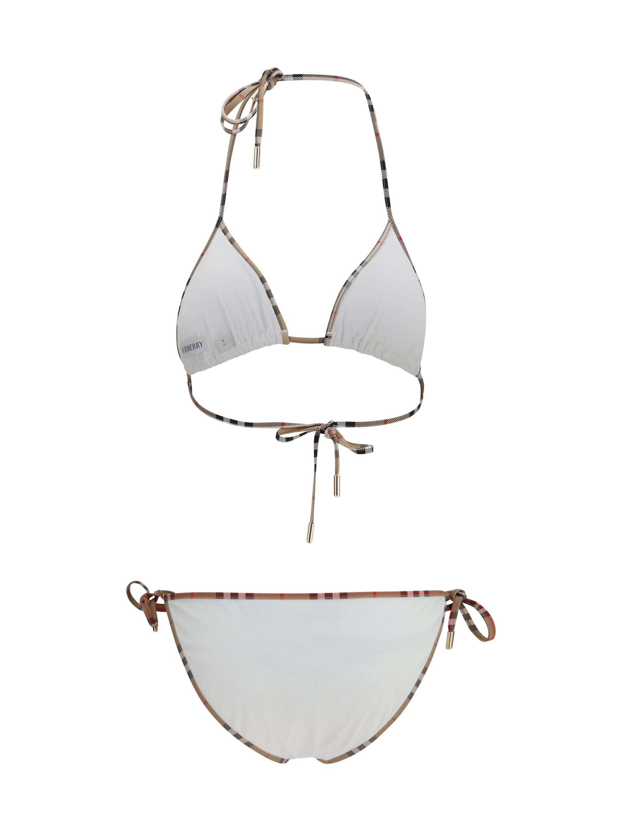 check detail triangle bikini
