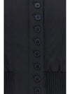 buttoned bomber jacket with visible stitching