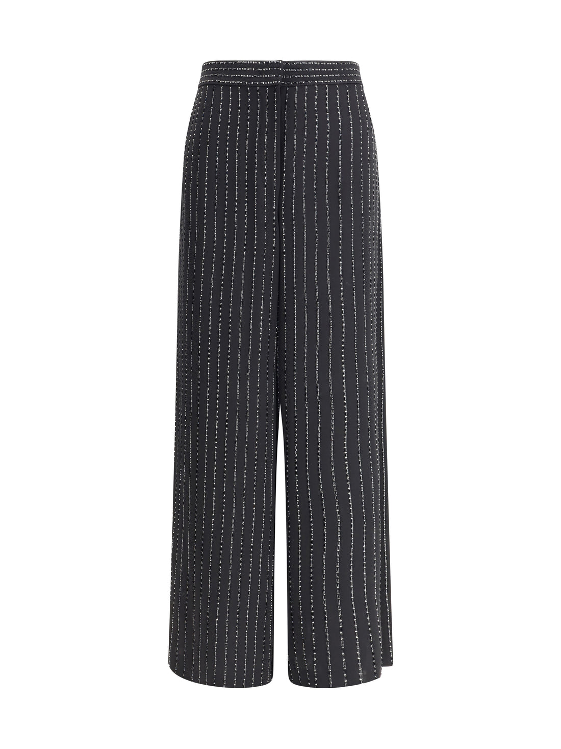 GIORGIO ARMANI 46 wide-leg silk pants with strass