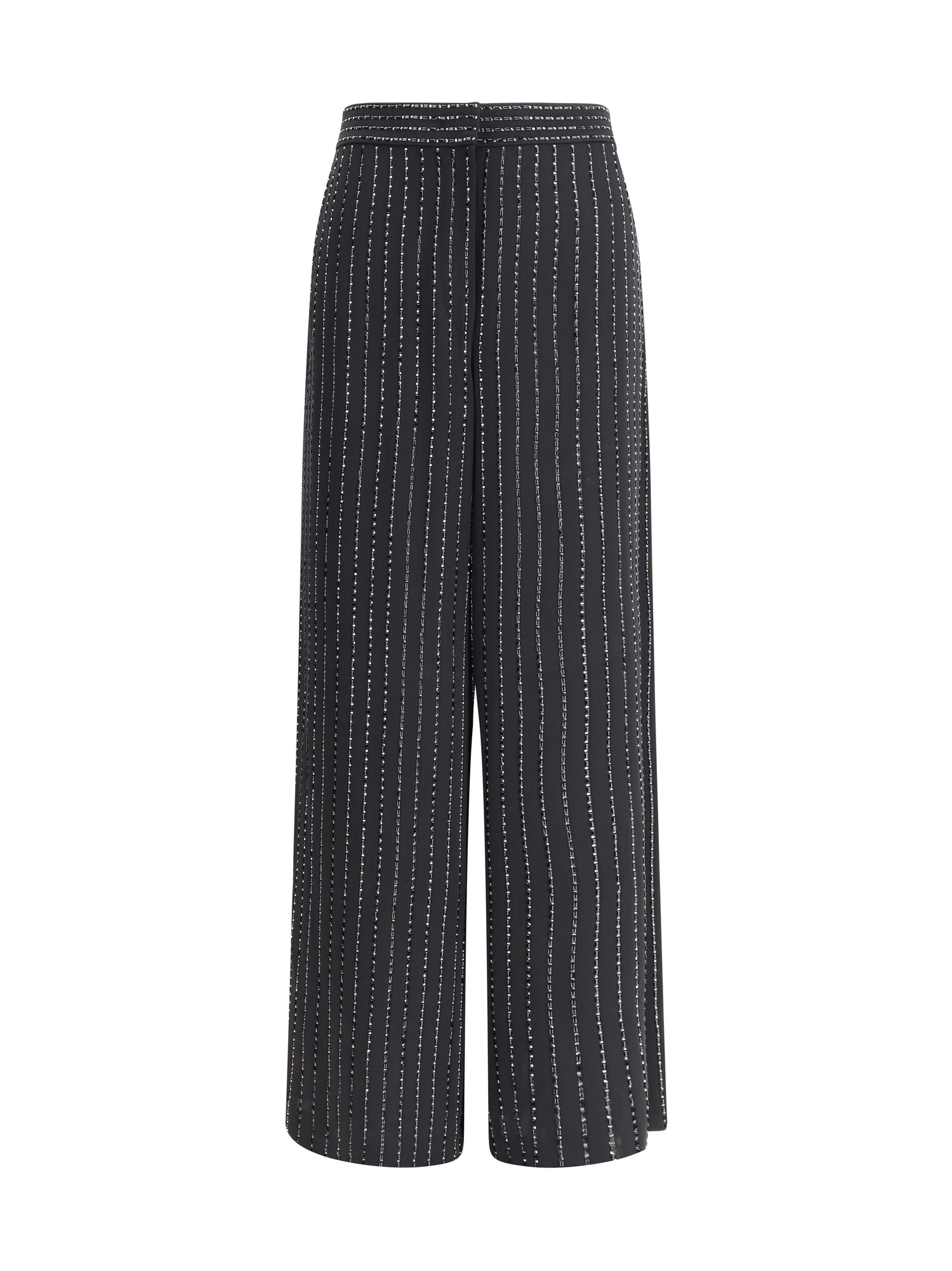 GIORGIO ARMANI 46 wide-leg silk pants with strass