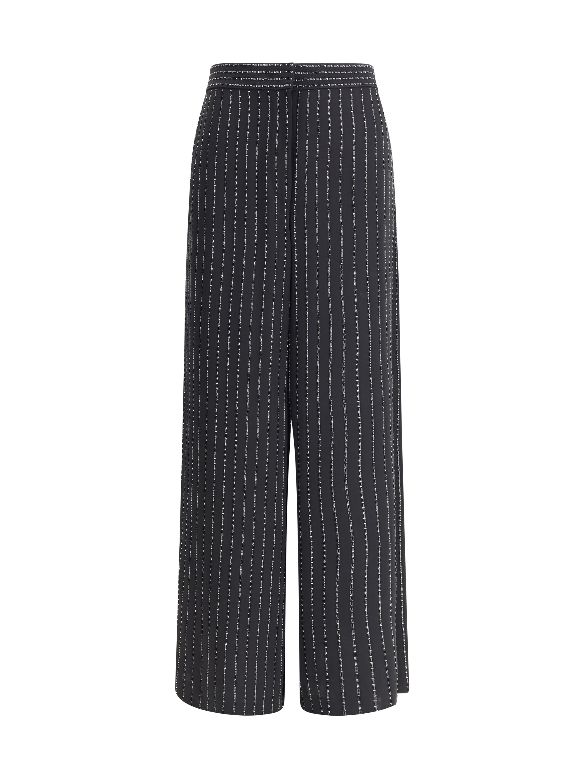 GIORGIO ARMANI 46 wide-leg silk pants with strass