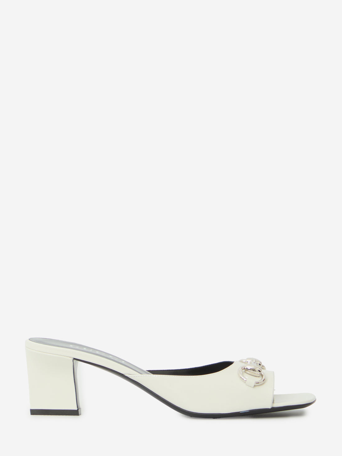 GUCCI 36½ white bamboo signora mules