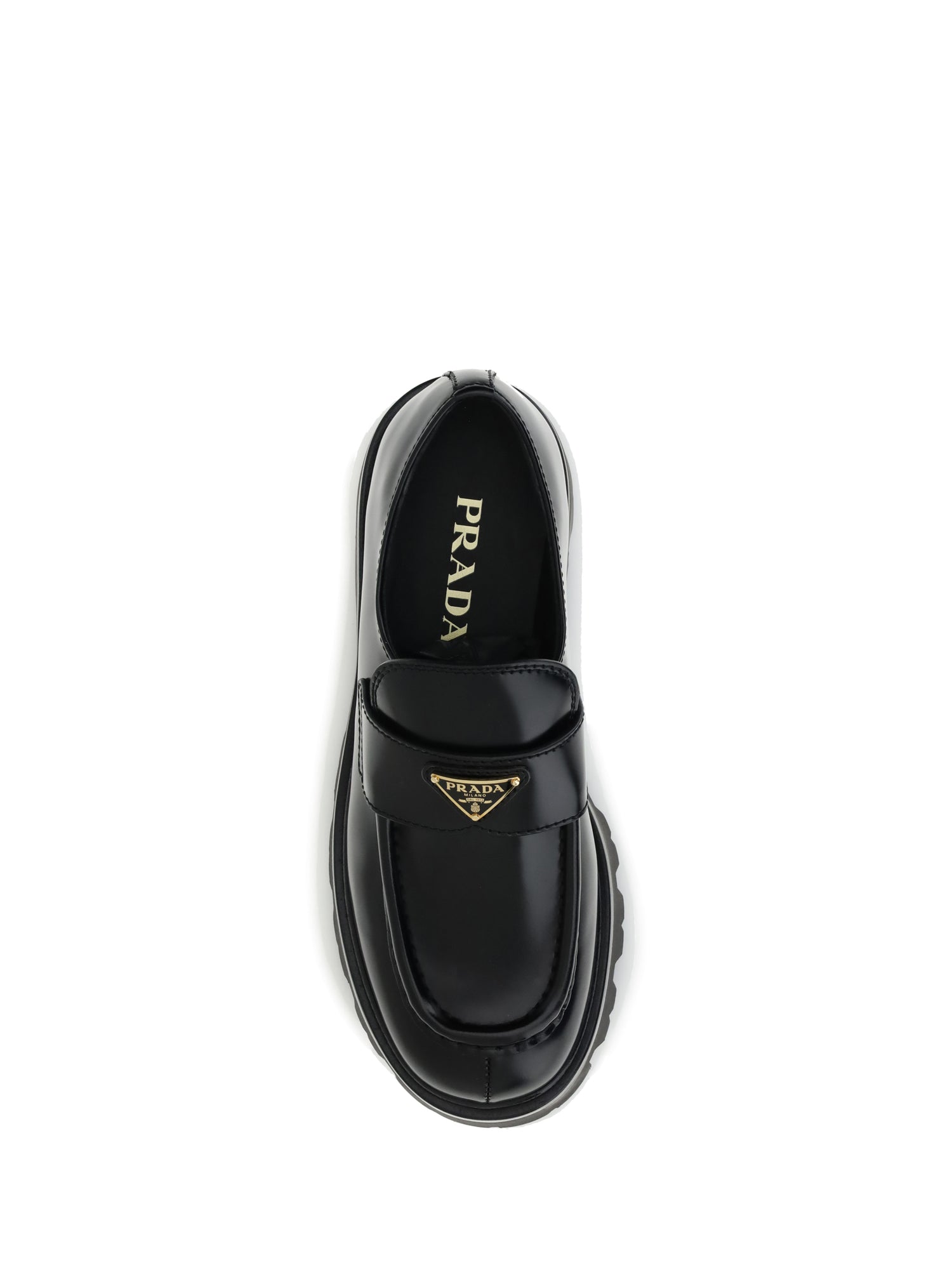 PRADA 38.5 leather monolith loafers