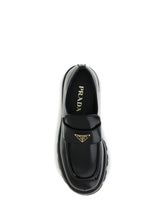 PRADA 38.5 leather monolith loafers