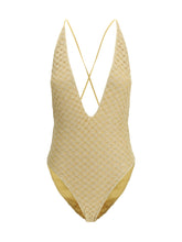 MISSONI 42 lamé viscose one-piece swimsuit 