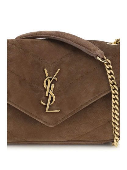 SAINT LAURENT OS loulou mini suede shoulder bag