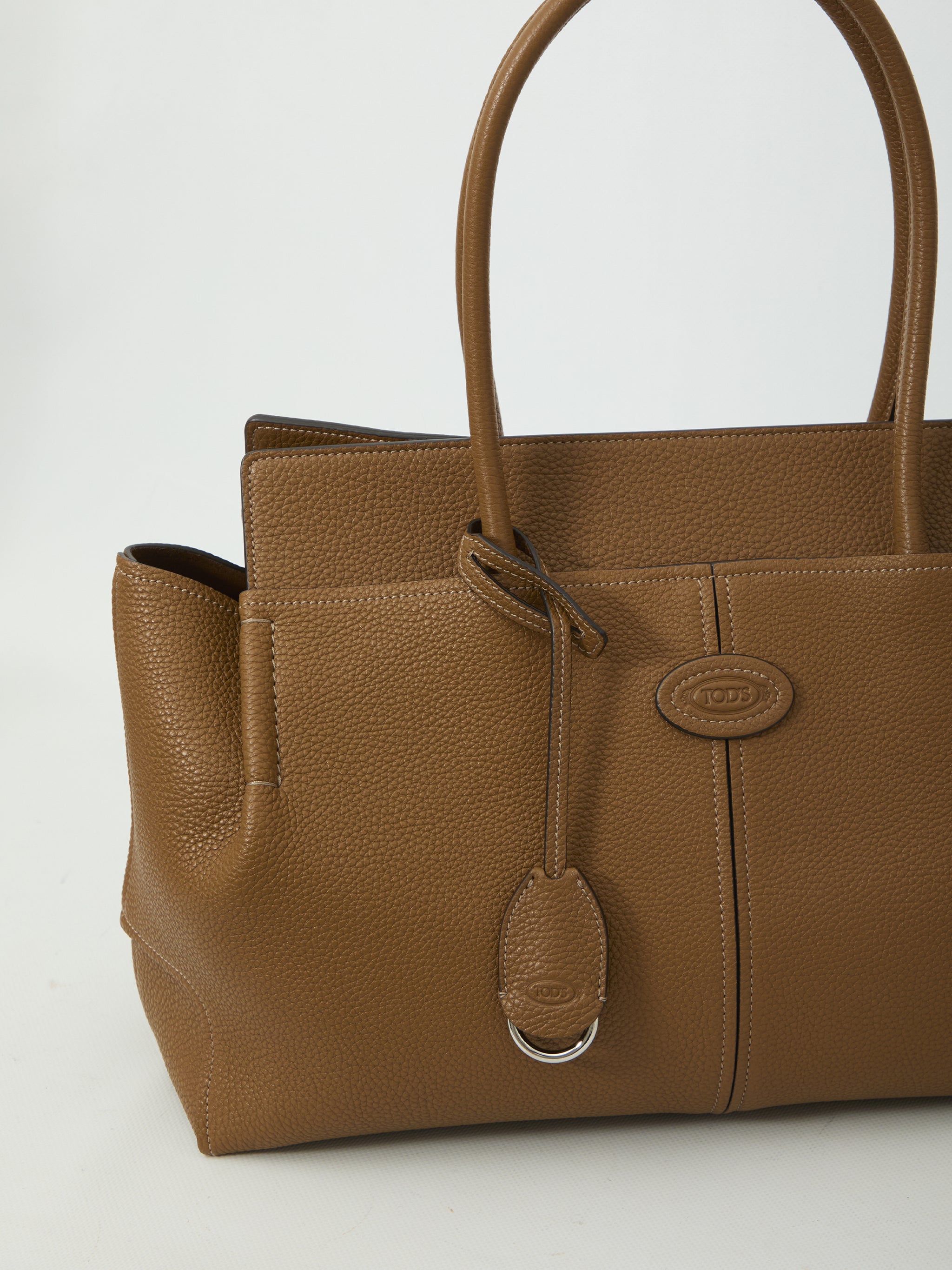 hammered leather medium tote bag