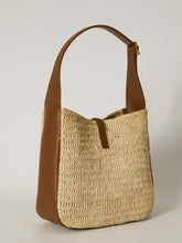 SAINT LAURENT OS le 5 à 7 raffia and leather bag