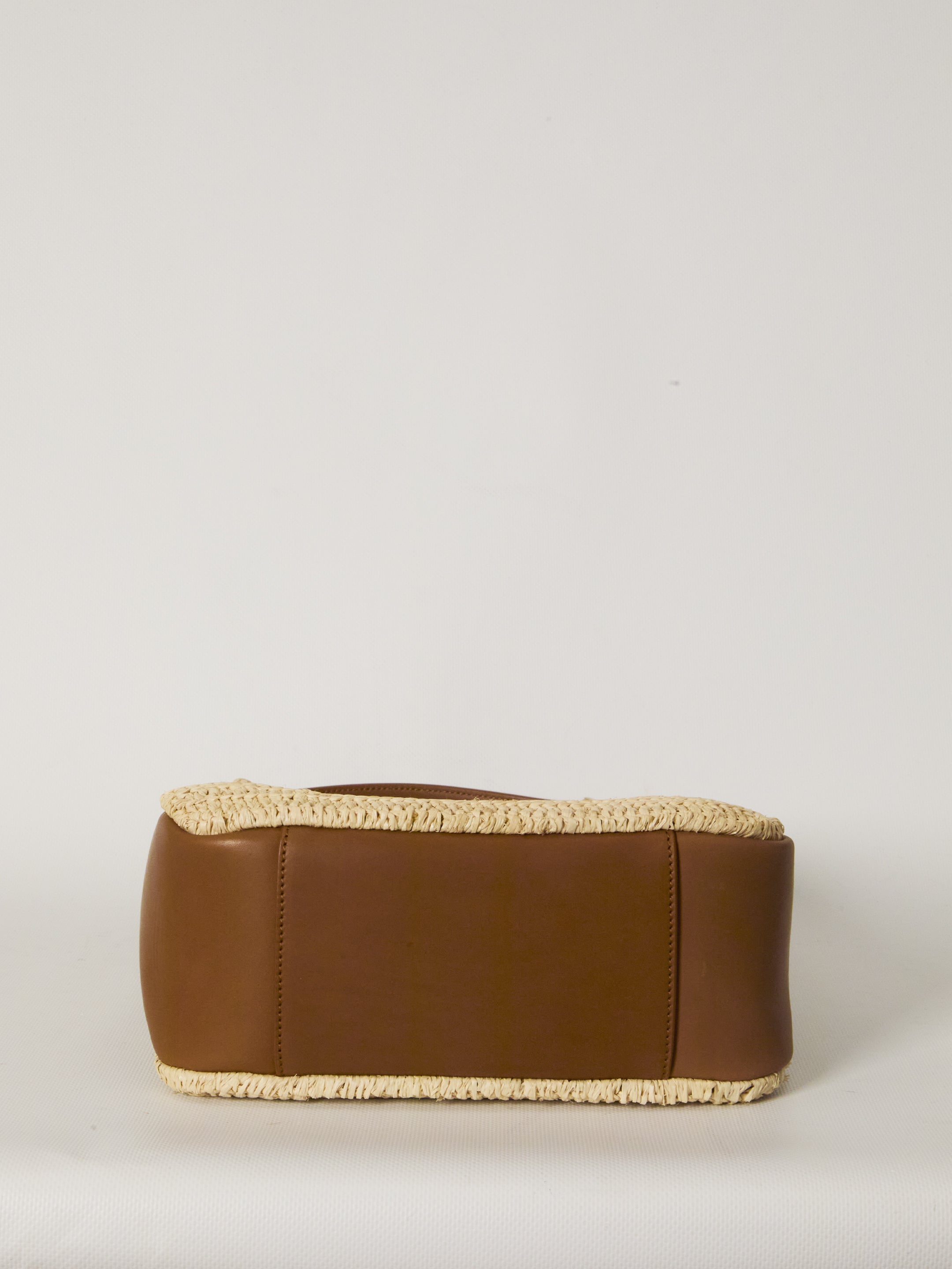 SAINT LAURENT OS le 5 à 7 raffia and leather bag