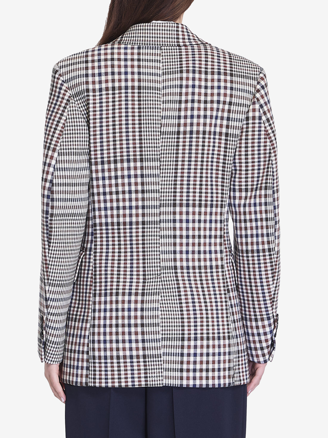 BOTTEGA VENETA 38 double-breasted check blazer