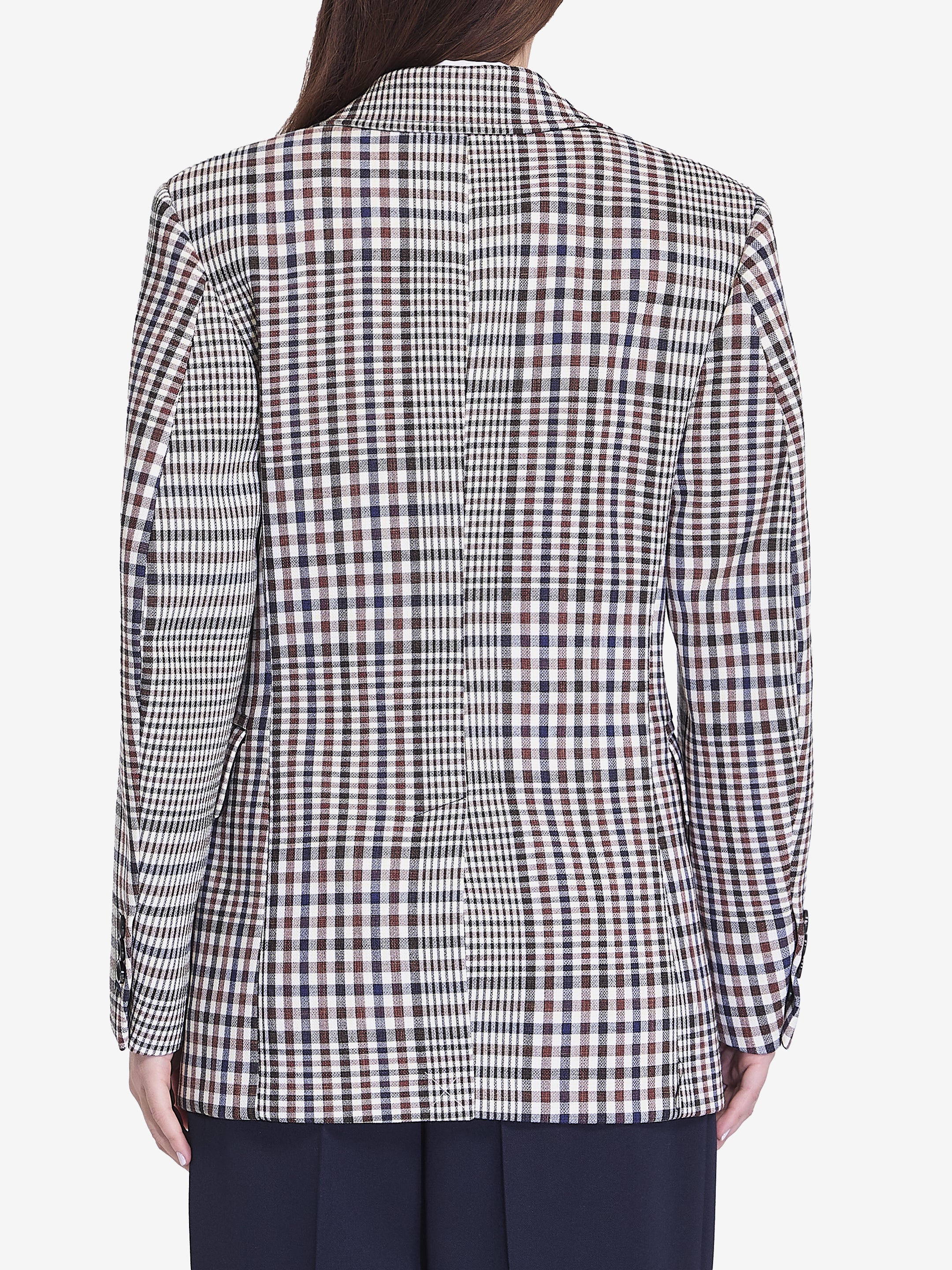 BOTTEGA VENETA 38 double-breasted check blazer