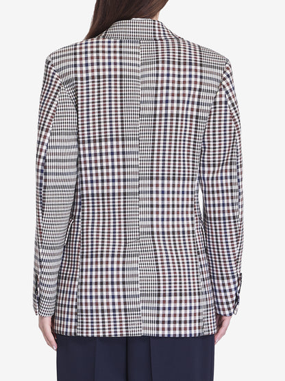 BOTTEGA VENETA 38 double-breasted check blazer