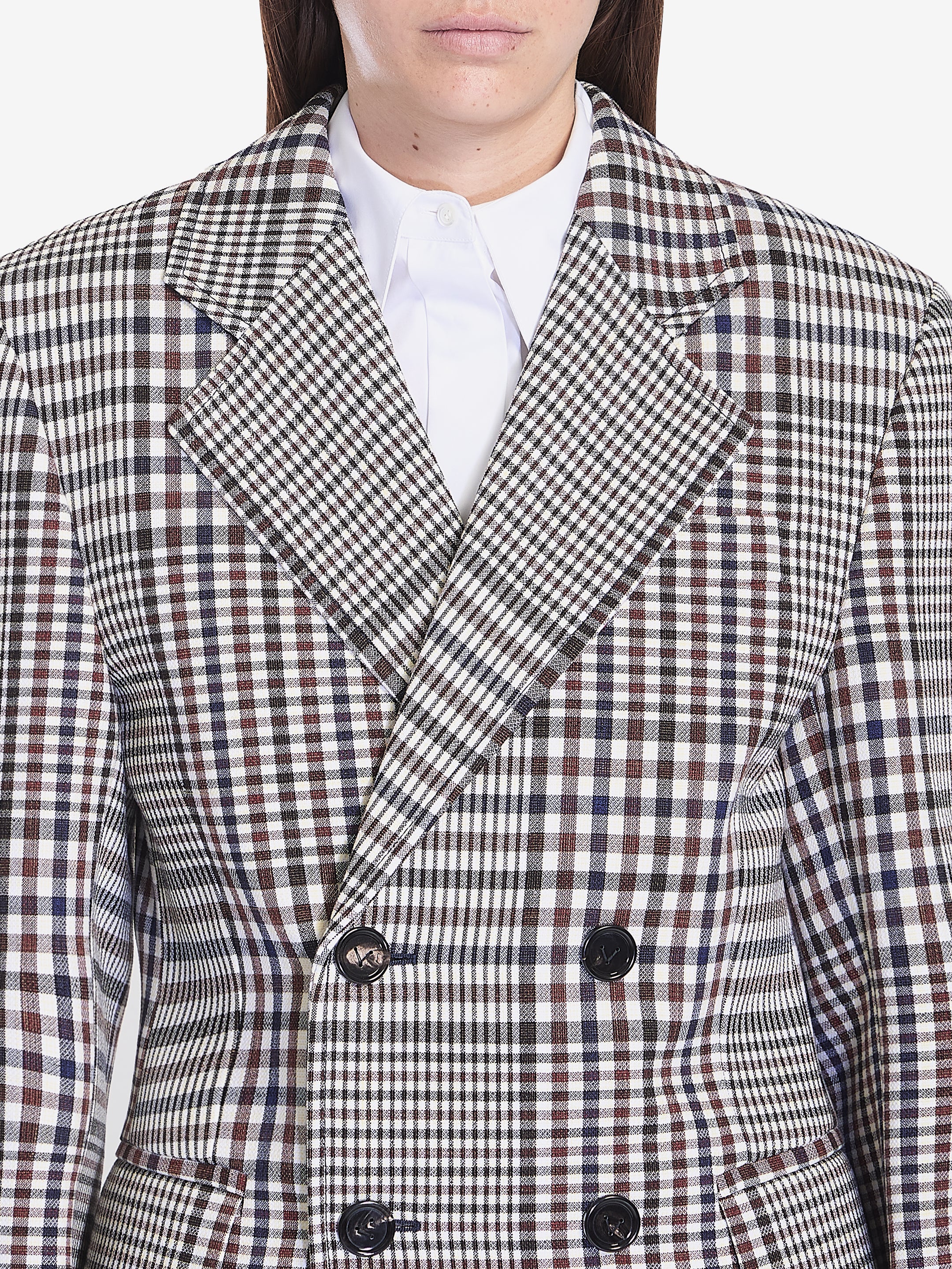 BOTTEGA VENETA 38 double-breasted check blazer