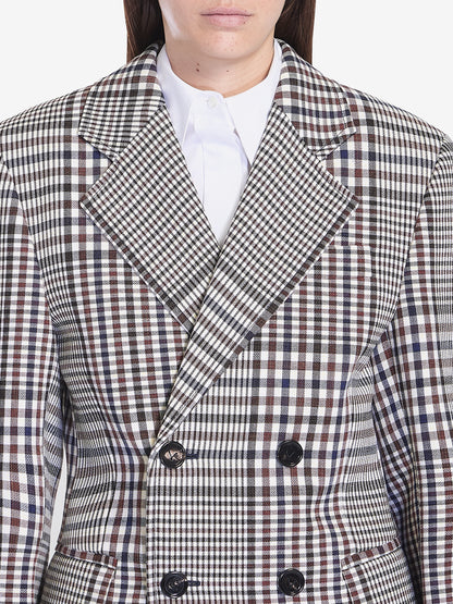 BOTTEGA VENETA 38 double-breasted check blazer