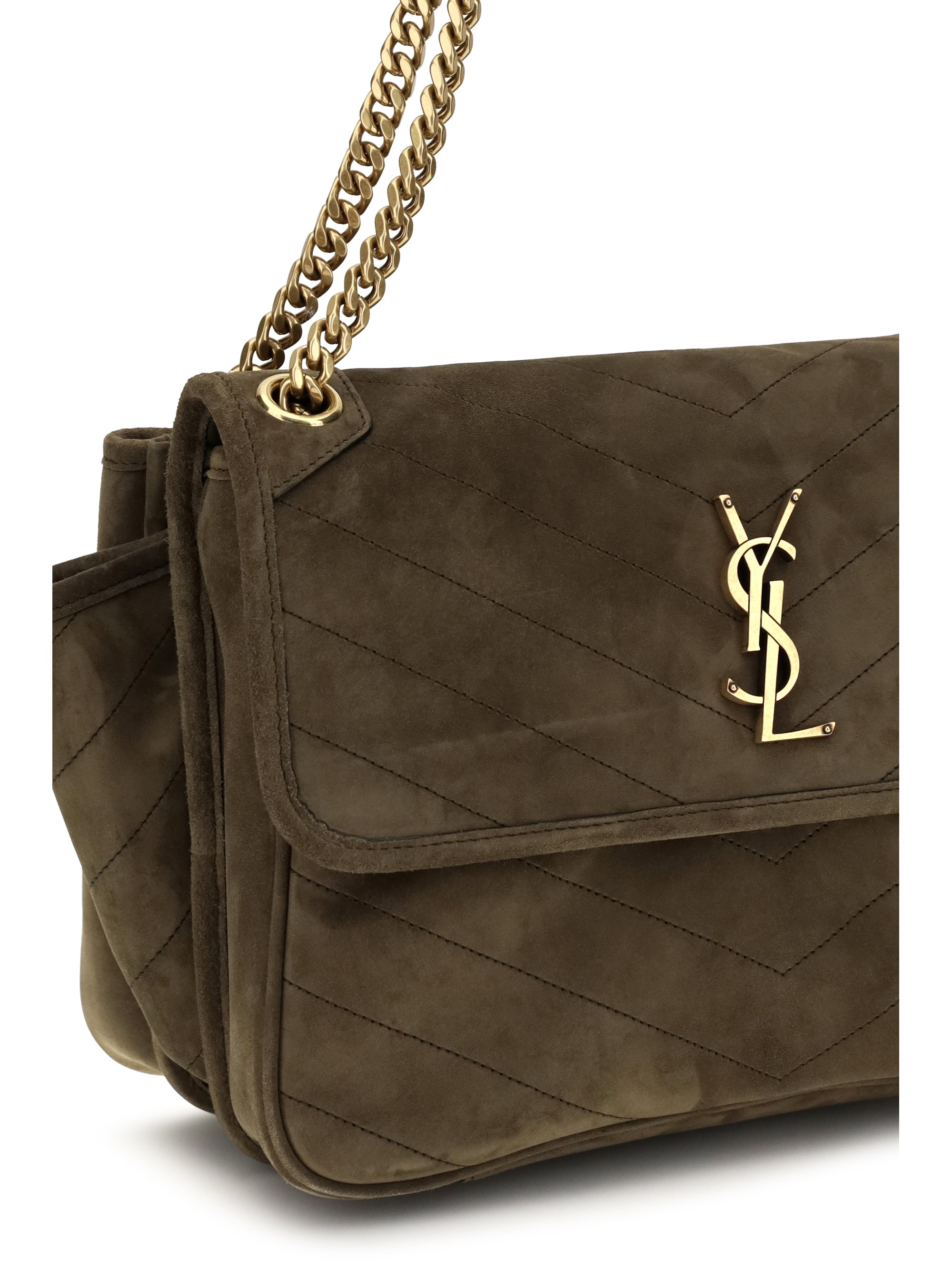 niki tripouch suede shoulder bag