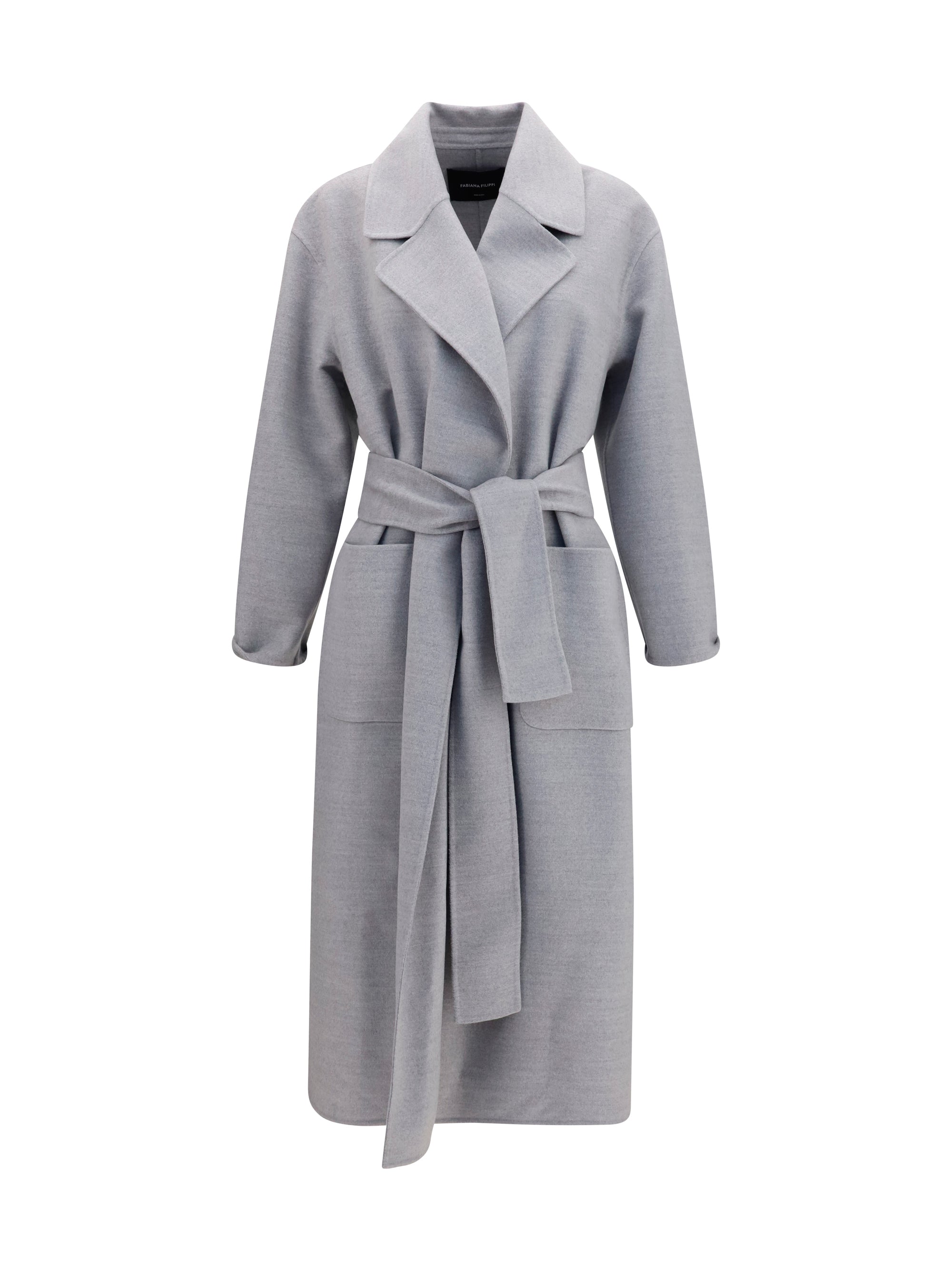 belted double wool coat