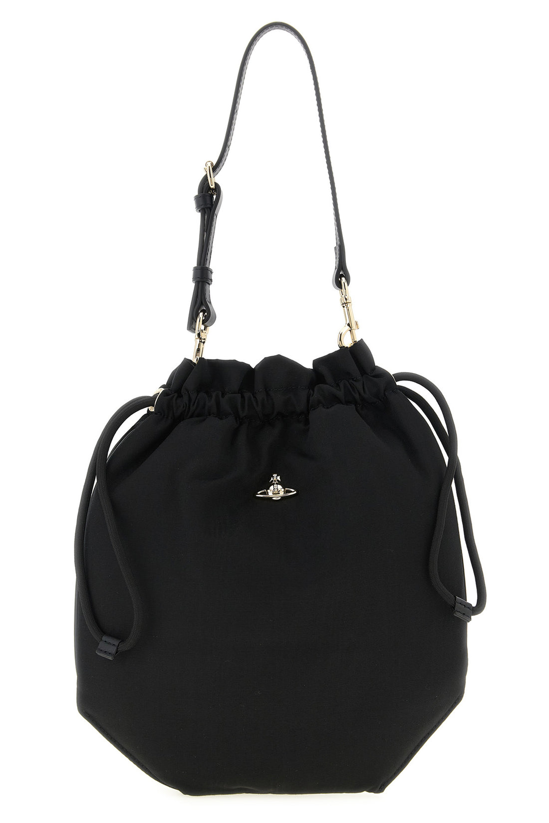 VIVIENNE WESTWOOD OS drawstring pouch handbag in moiré fabric