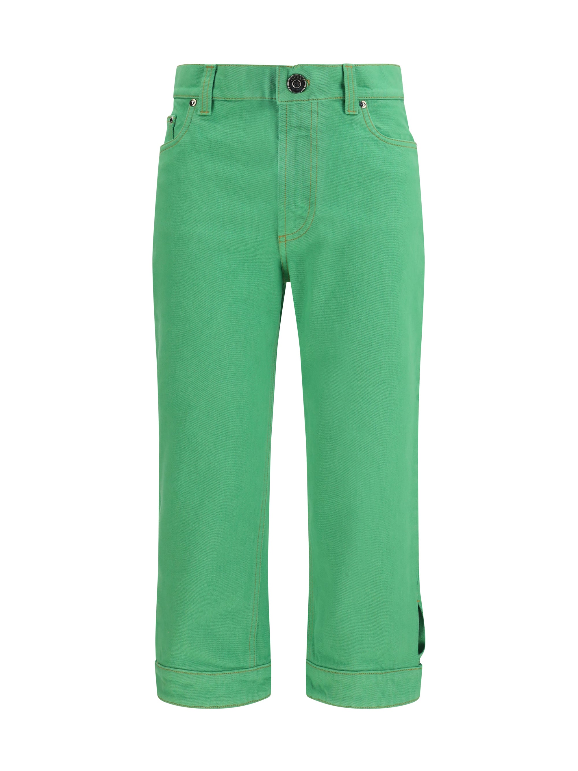 cropped cotton denim jeans