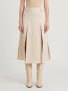 midi panel skirt in double crepe