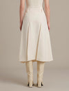 midi panel skirt in double crepe