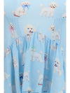 poodle-print tiered long dress