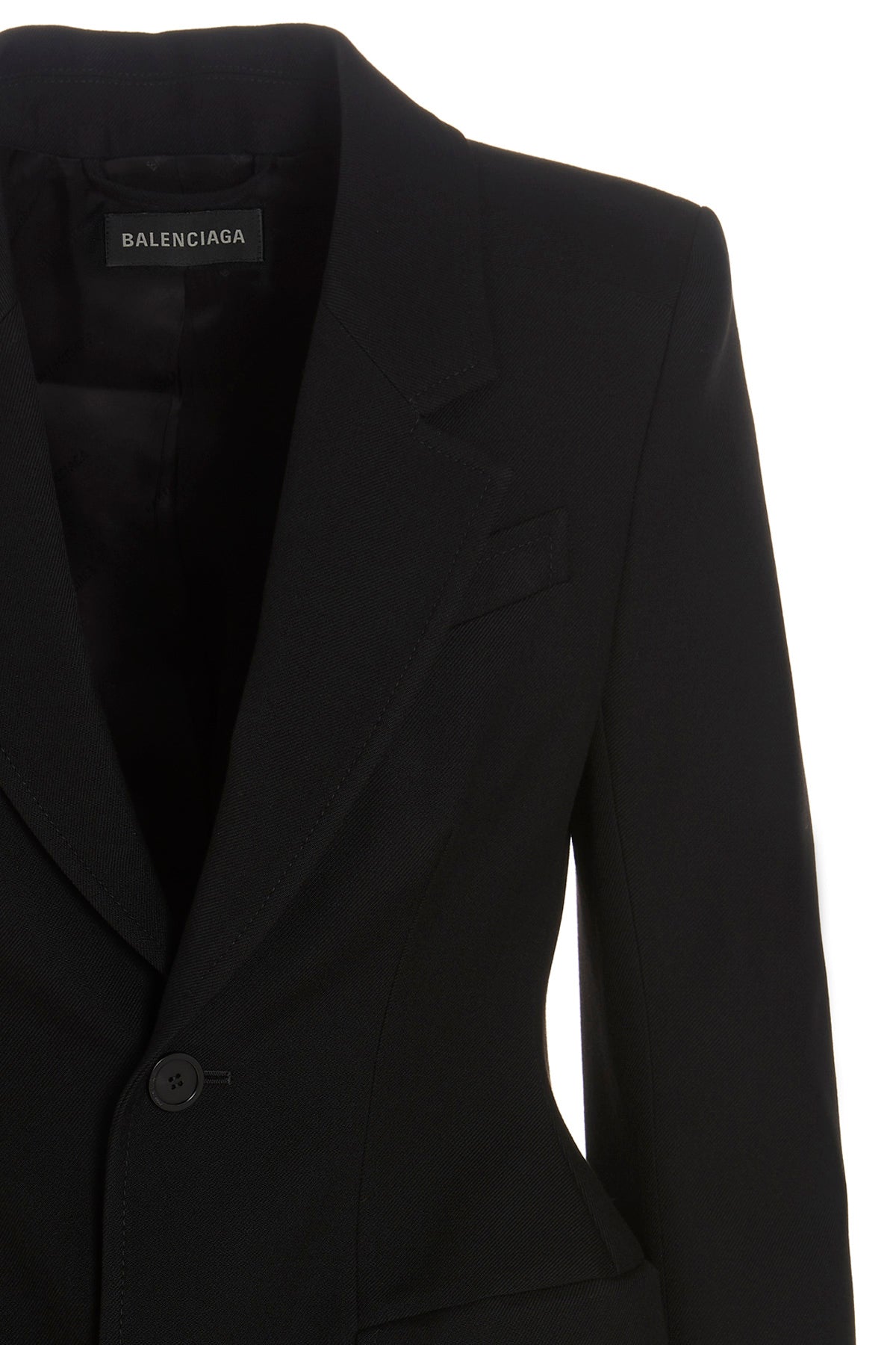 single-breasted blazer in hourglass wool twill