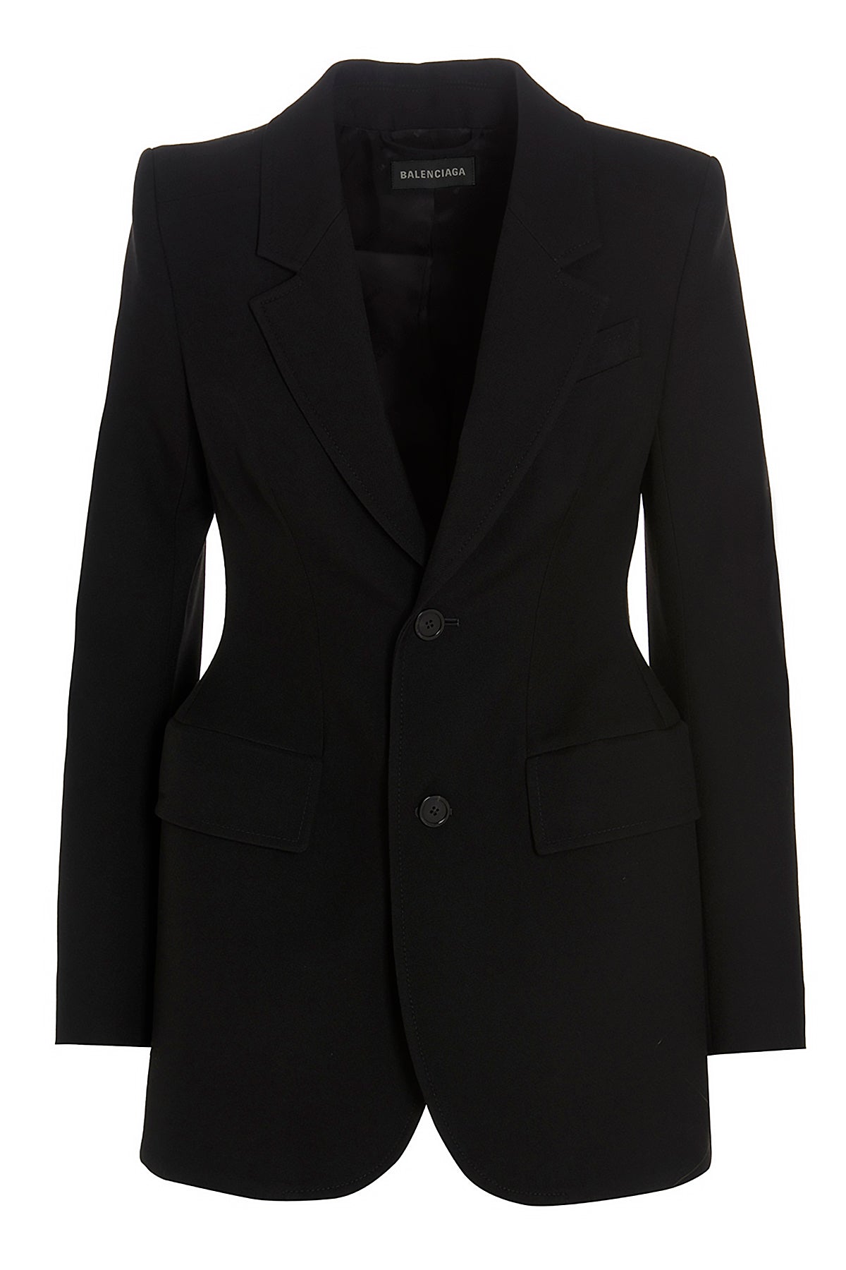 single-breasted blazer in hourglass wool twill