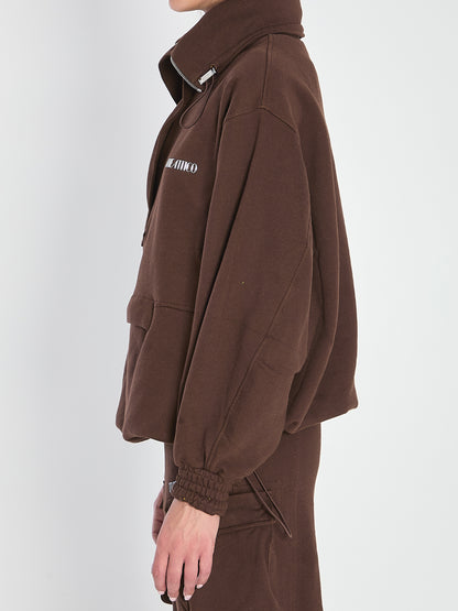 THE ATTICO 38 brown anorak sweatshirt
