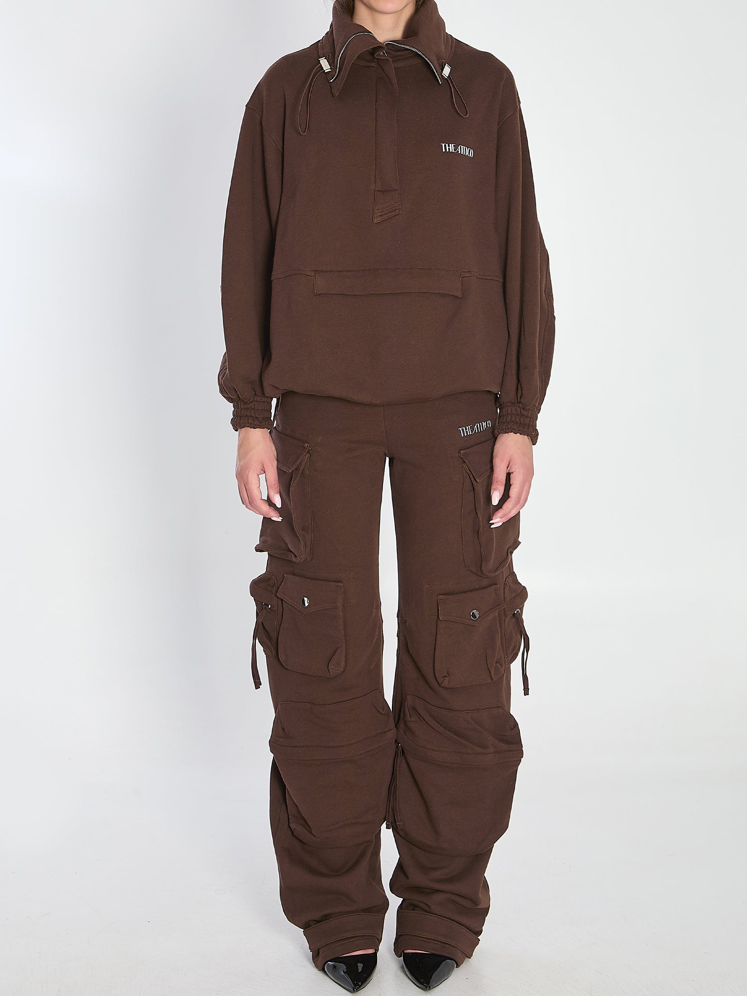 THE ATTICO 38 brown anorak sweatshirt