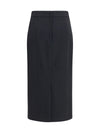 stretch wool pencil skirt