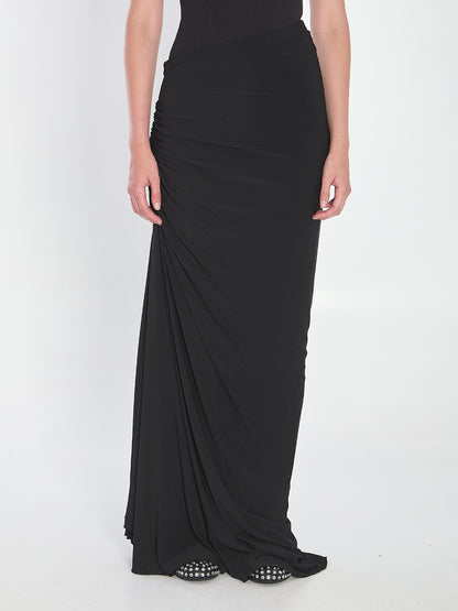 ALAIA 36 long draped jersey dress