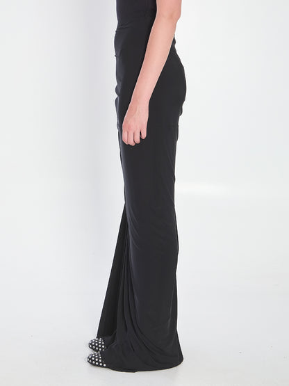 ALAIA 36 long draped jersey dress