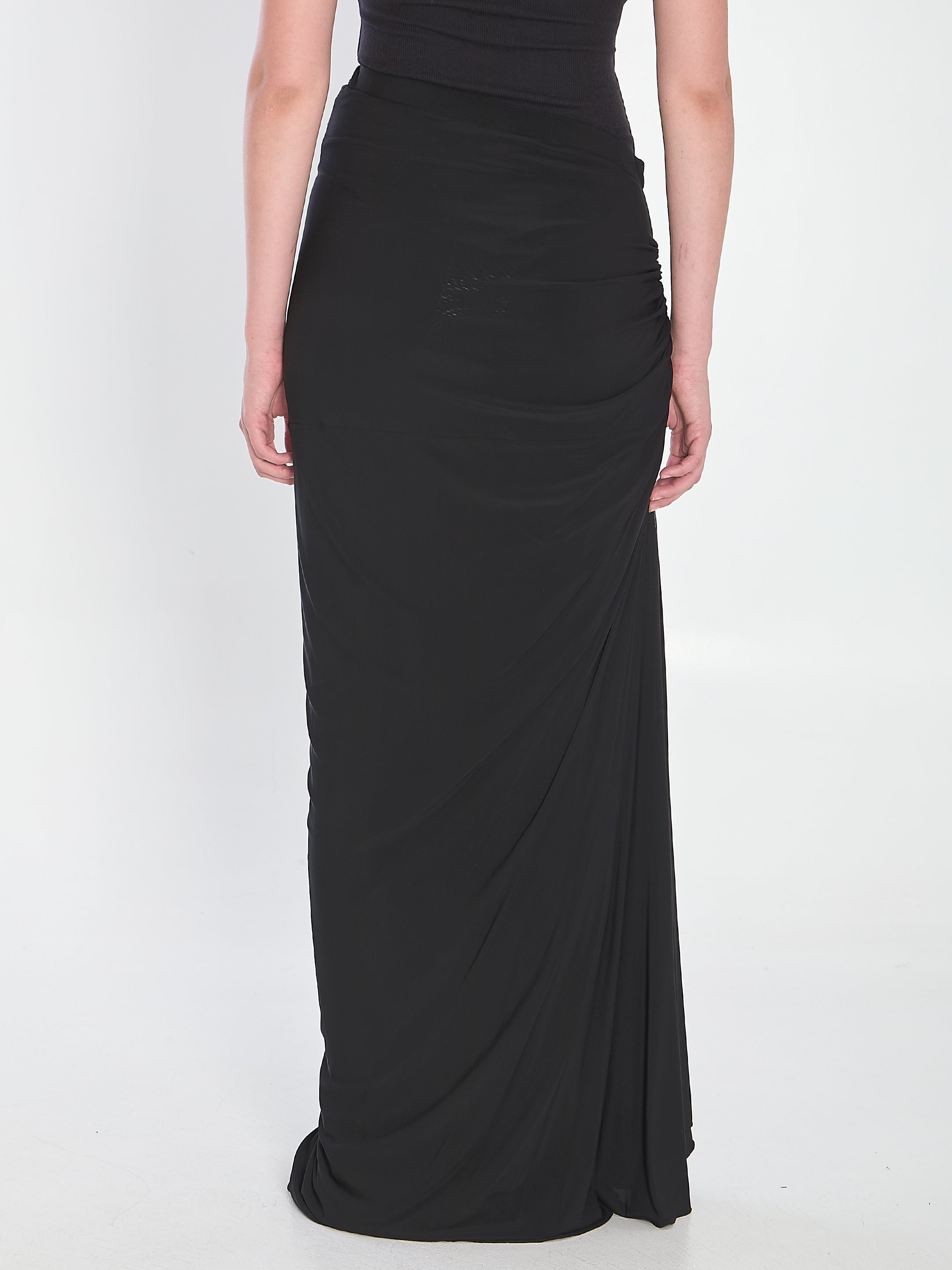 ALAIA 36 long draped jersey dress