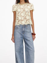 SELF PORTRAIT 10 yellow lace top 