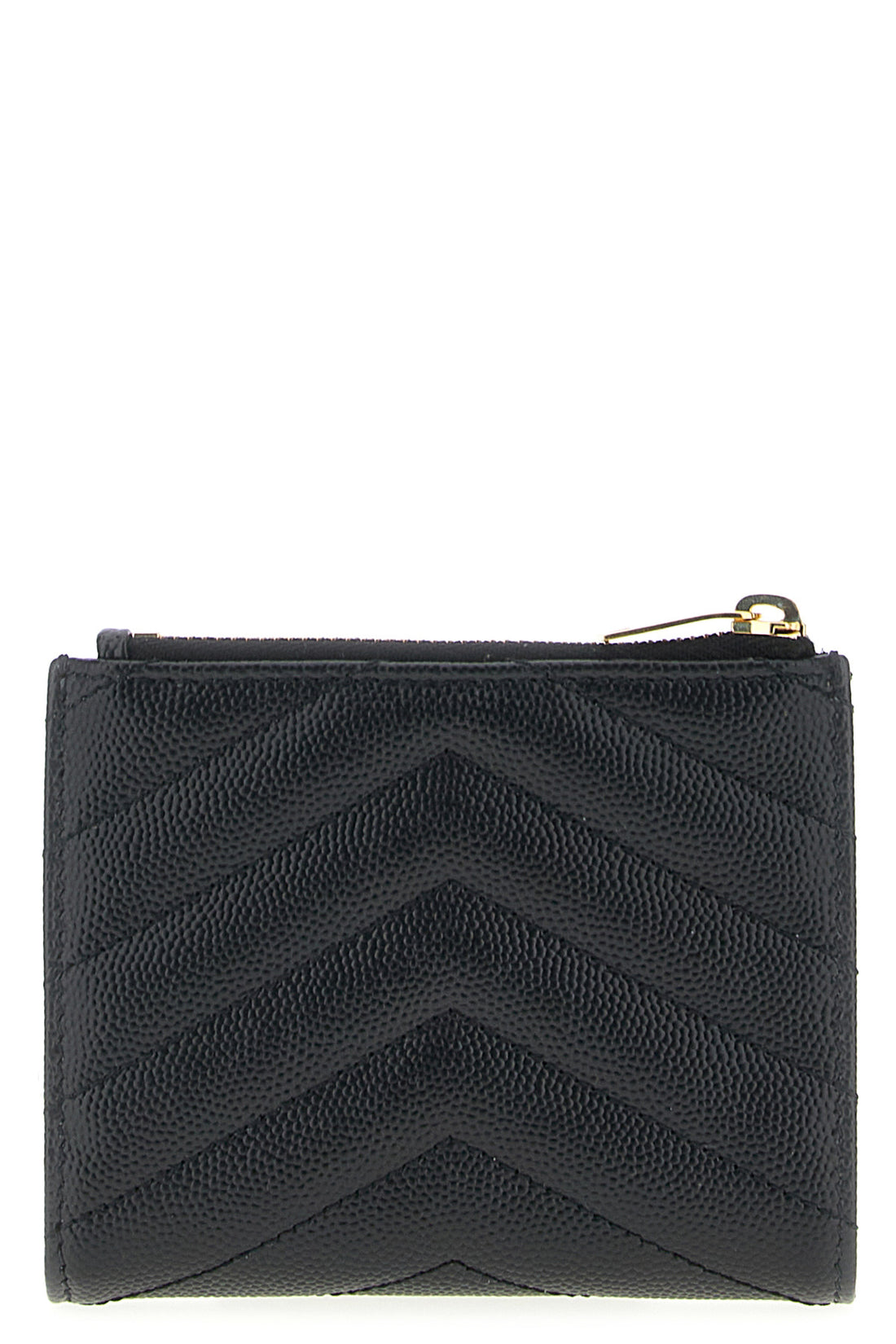 SAINT LAURENT OS quilted grain de poudre embossed leather wallet