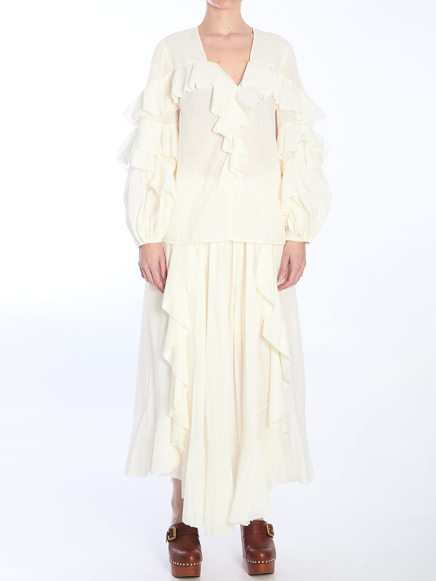 ZIMMERMANN 01 ivory maxi skirt