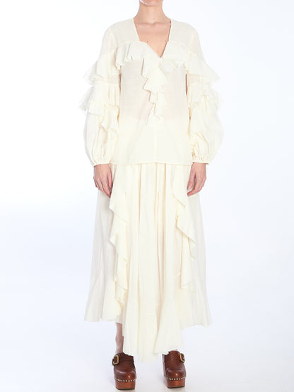 ZIMMERMANN 01 ivory maxi skirt