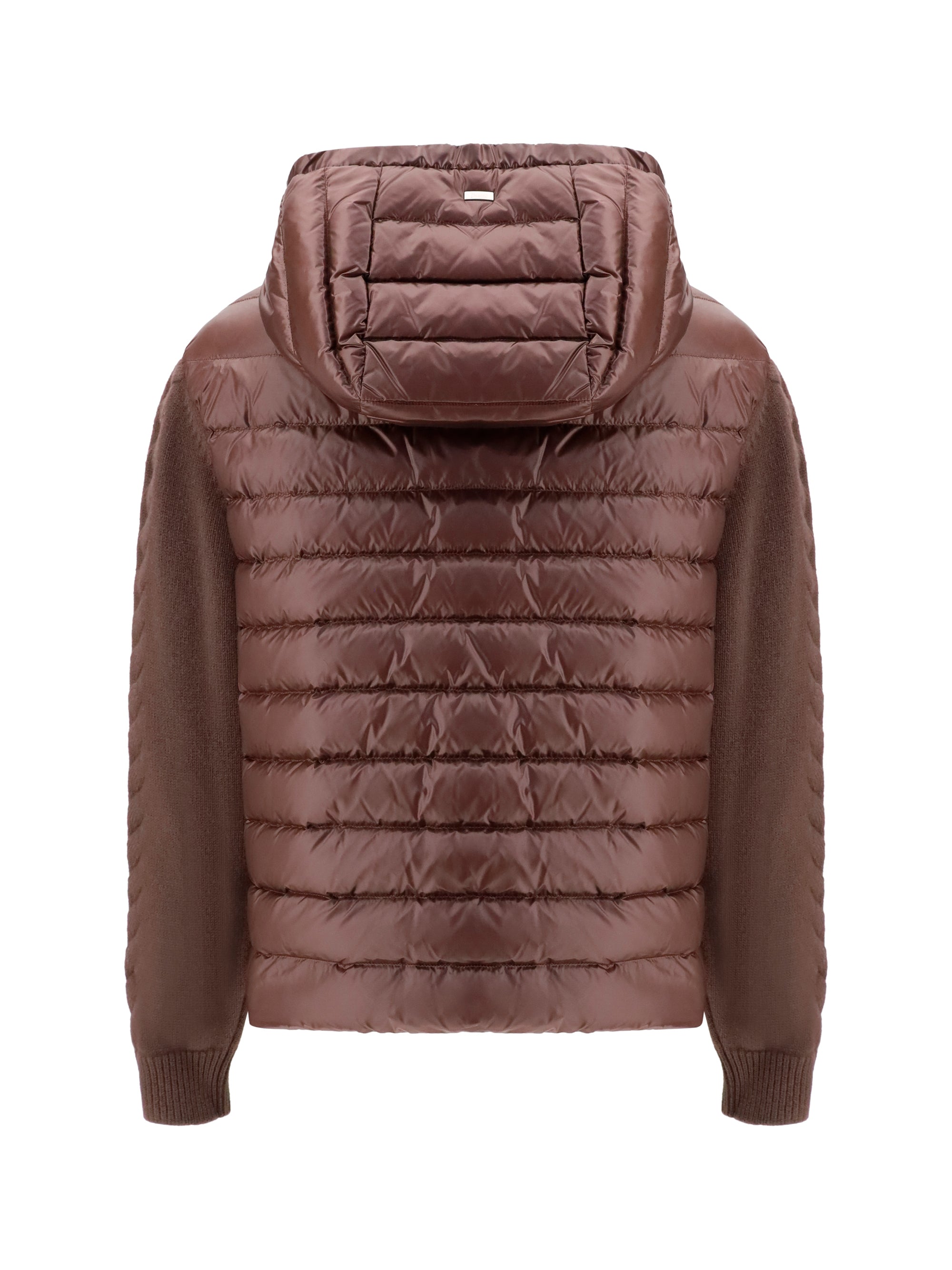down jacket with wool sleeves