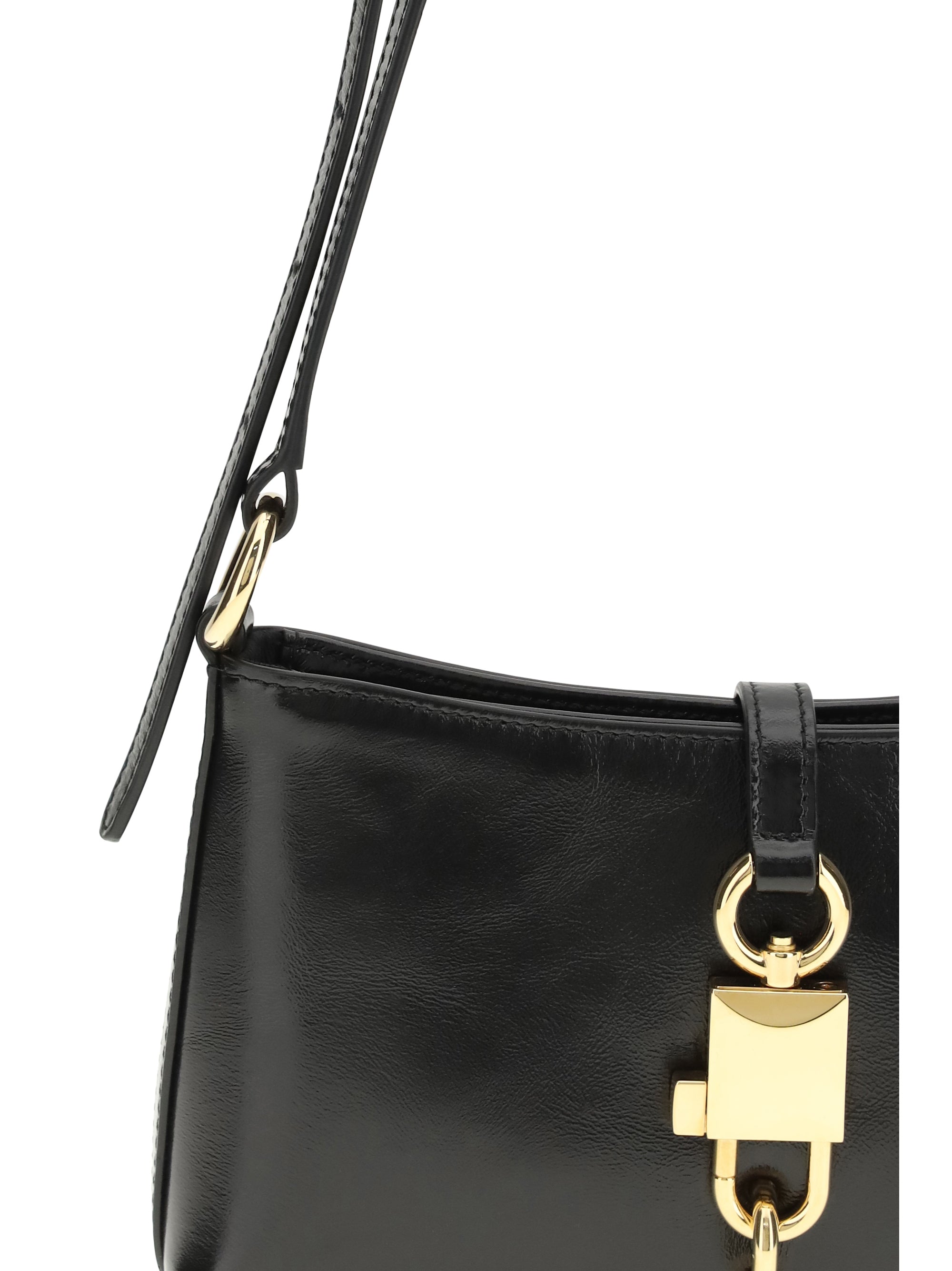 lock leather shoulder bag