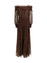SELF-PORTRAIT 6 georgette off shoulder maxi dress