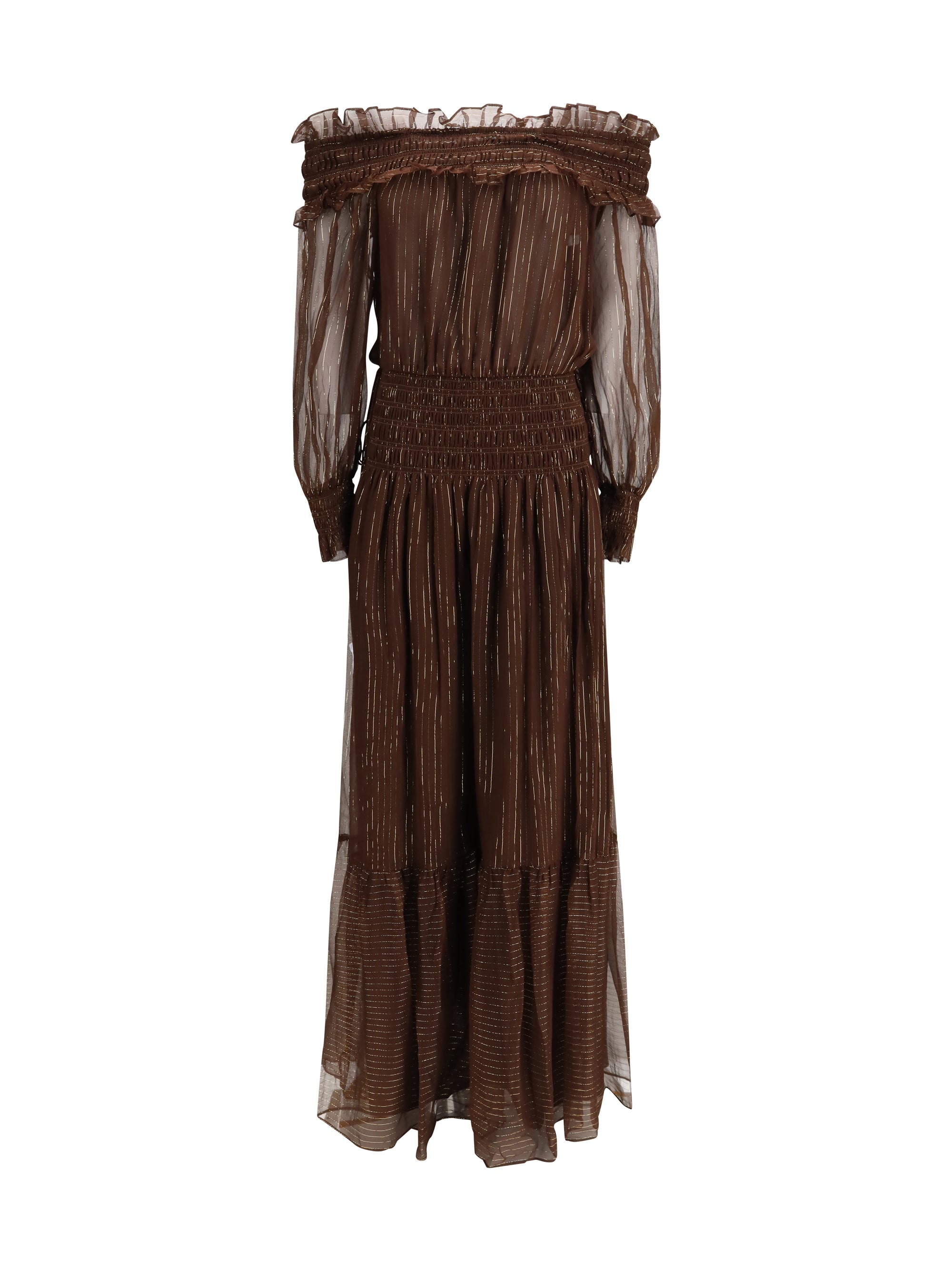 georgette off shoulder maxi dress