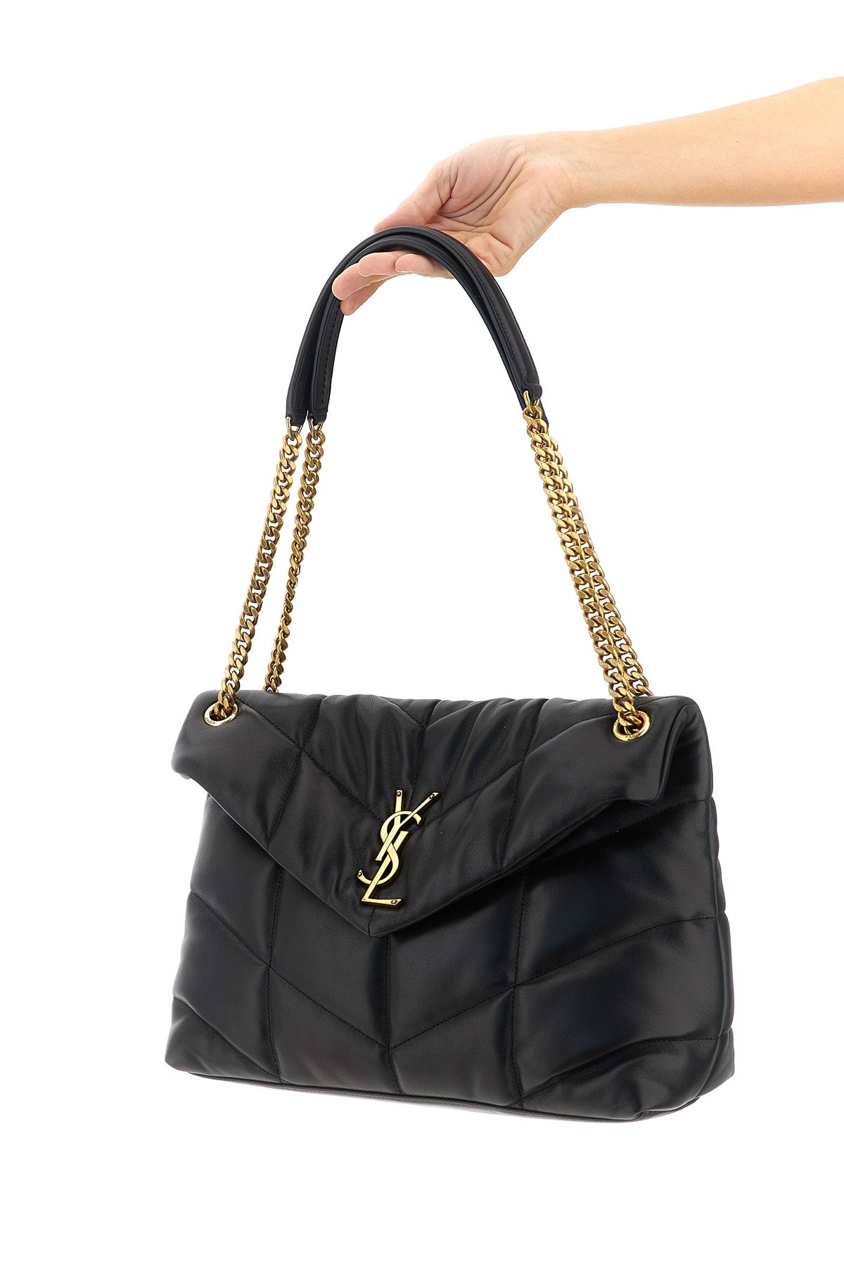 loulou puffer medium shoulder bag in calf leather