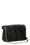 black leather matelassè