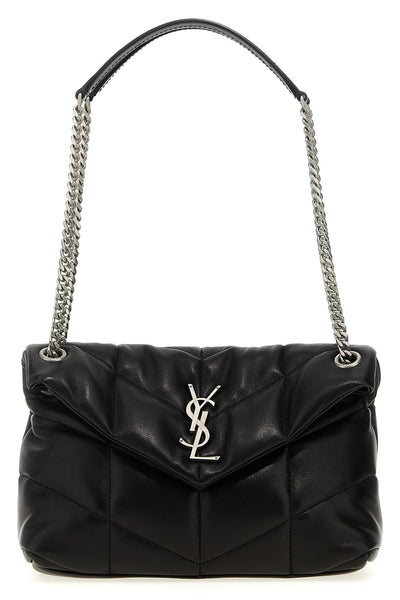 black leather matelassè