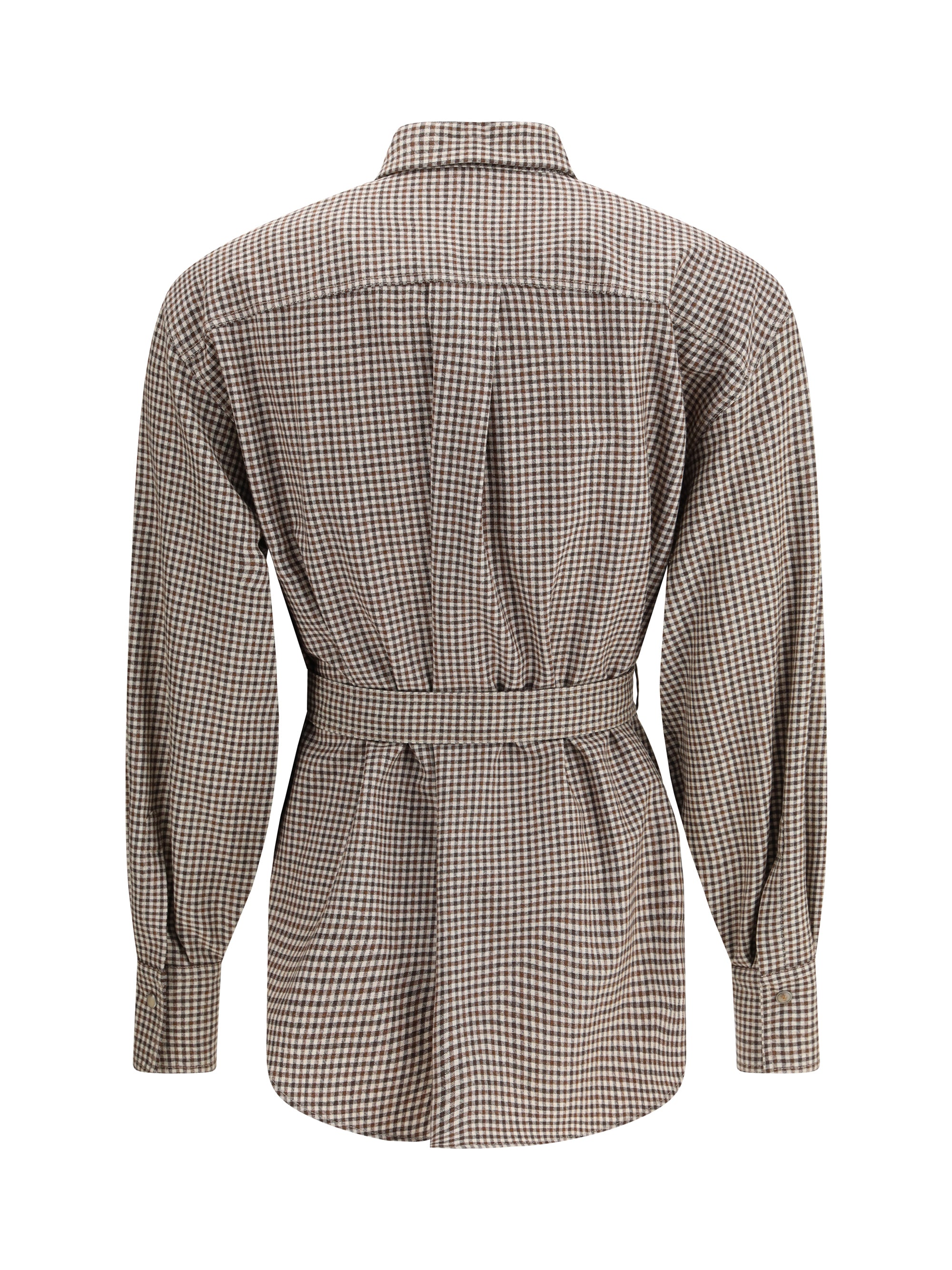 BRUNELLO CUCINELLI M checked virgin wool shirt