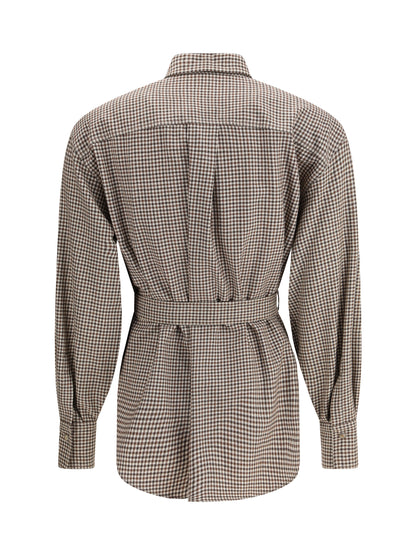BRUNELLO CUCINELLI M checked virgin wool shirt
